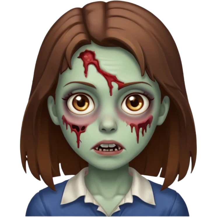 zombie girl Brown hair Brown eyes emoji