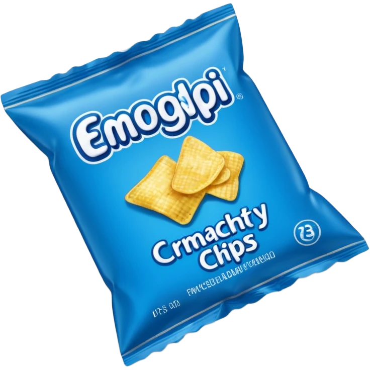 blue pacaged chip without writing emoji