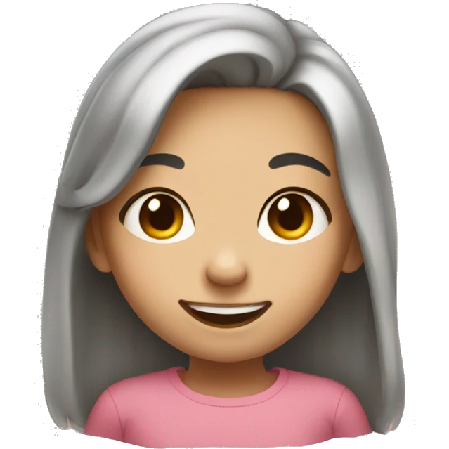 Cute girl smiling and blushing  emoji