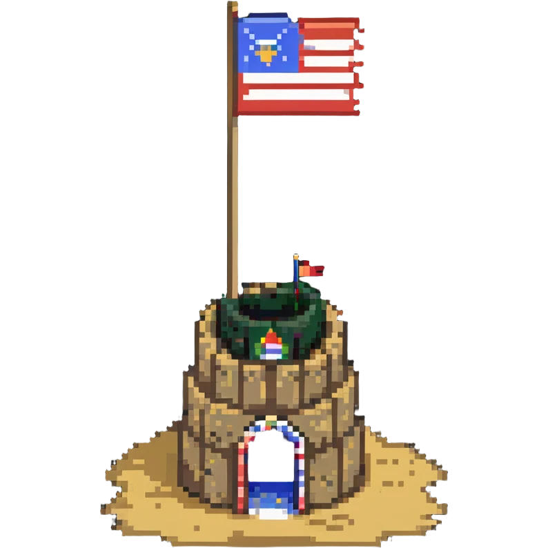 sand castle with a flag on top emoji