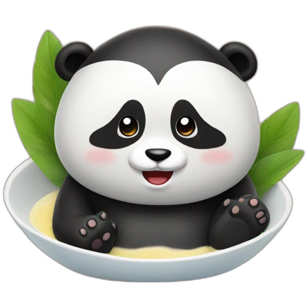 panda meditation pudding face emoji