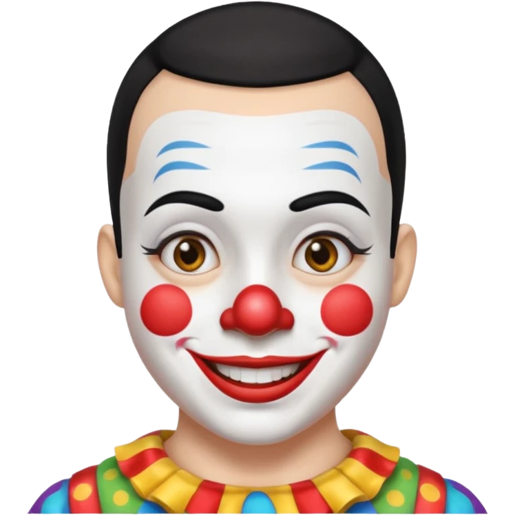 buzz cut black haired clown emoji