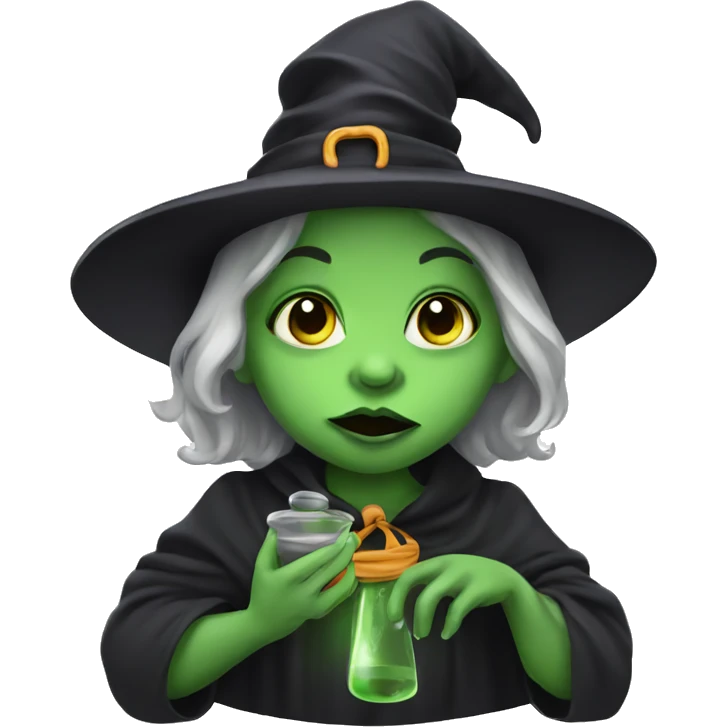 baby witch with pacifier emoji