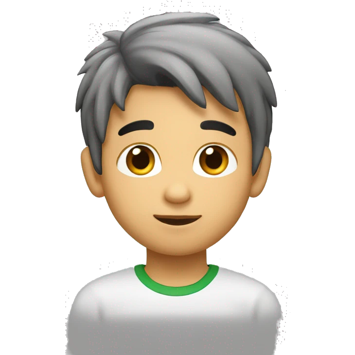 niño rubio con el pelo medio largo muy soniente emoji