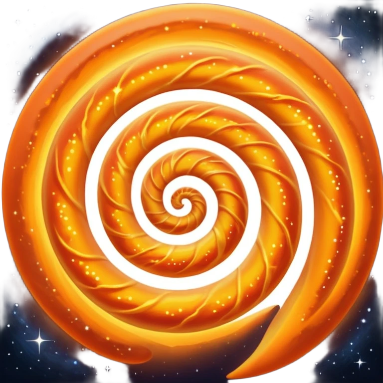 A glowing orange spiral galaxy emoji