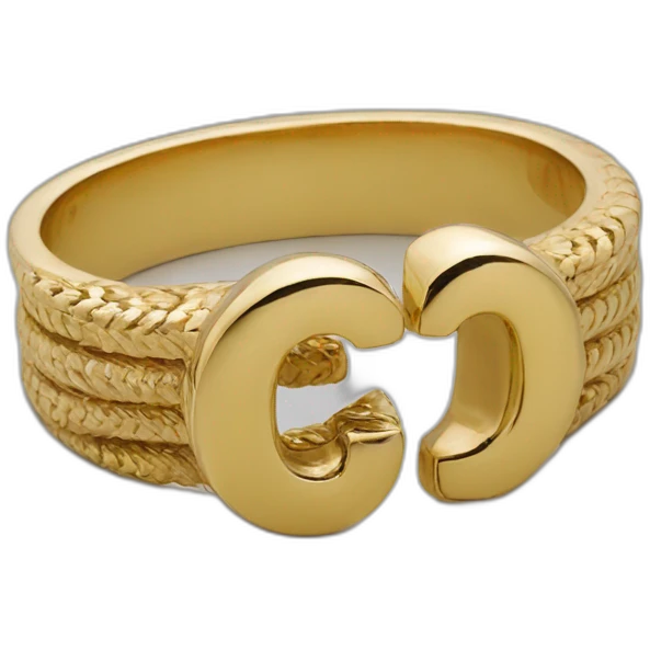 anillo cubano en forma de número 55 Oro18k italiano emoji