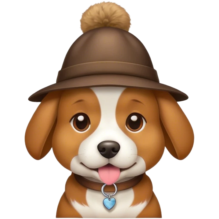 Dog wearing hat emoji