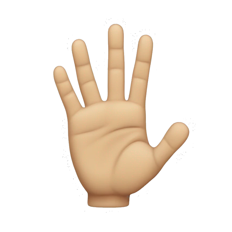 Hand ist flach und der Mittelfinger zeigt 90 Grad nach vorne  emoji