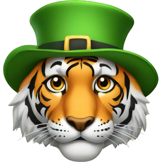 tiger in Irish hat emoji