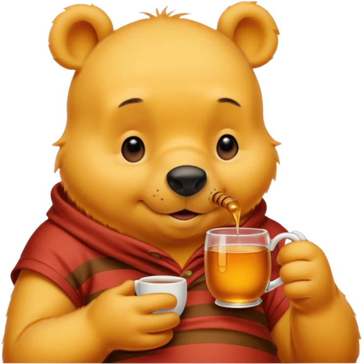 Winnie the Pooh drinking tea emoji