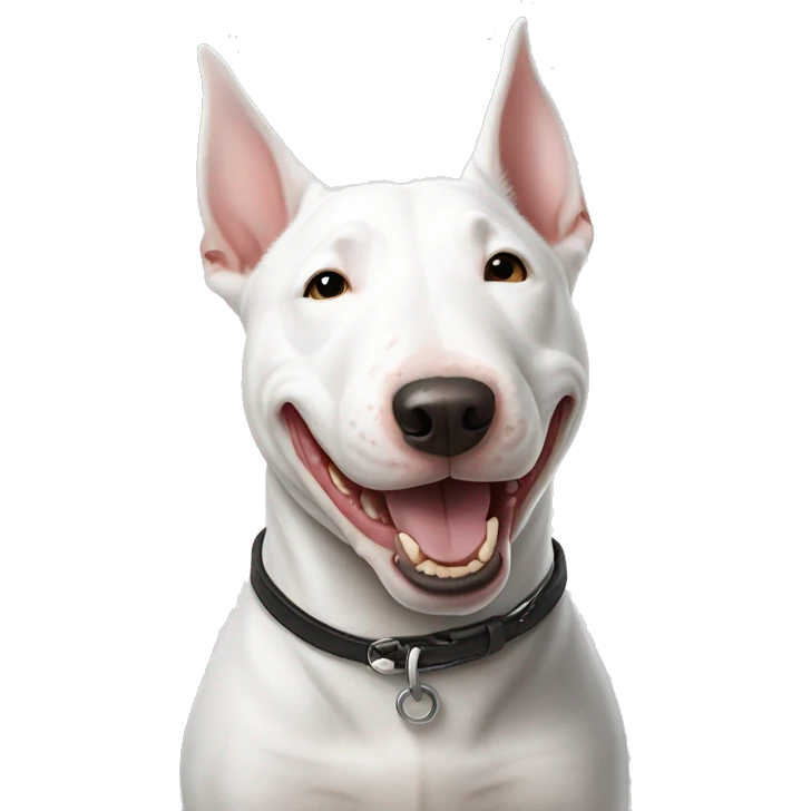 A white smiling bull terrier A white smiling bull terrier emoji