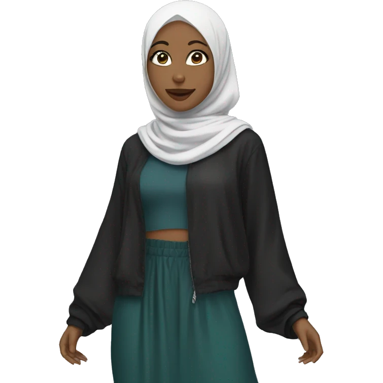 Outfit for concert black woman wearing hijab emoji