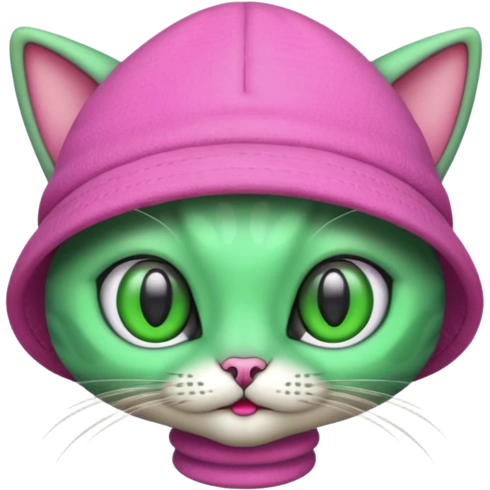 alien cat with pink hat emoji