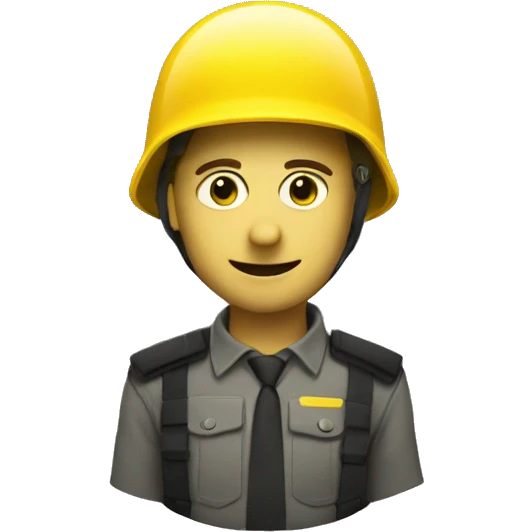 yellow security helmet emoji
