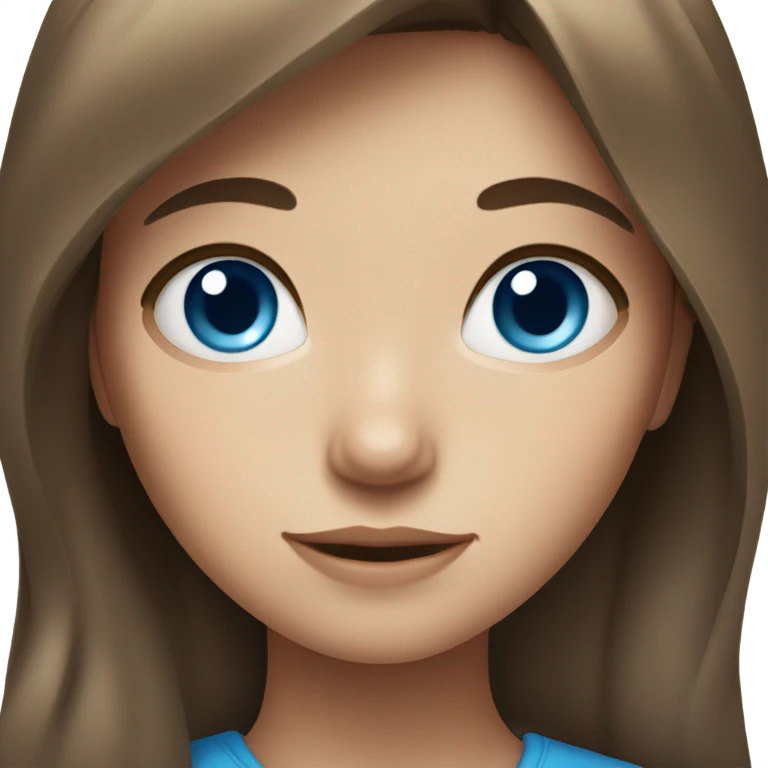 girl with brown hair and blue eyes emoji
