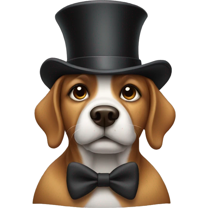 Dog with top hat emoji