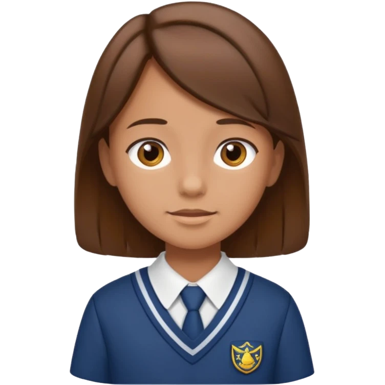 Primary school child with brown hair in a school uniform emoji