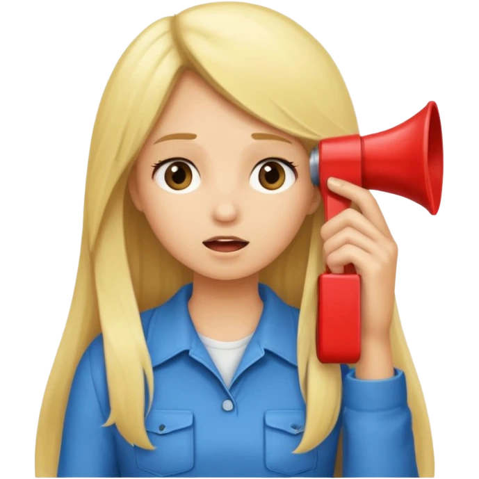 blonde cartoon girl long hair calling timeout emoji