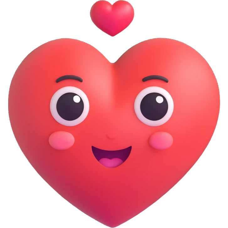 a heart melting with a dreamy face, in love, cartoon style emoji