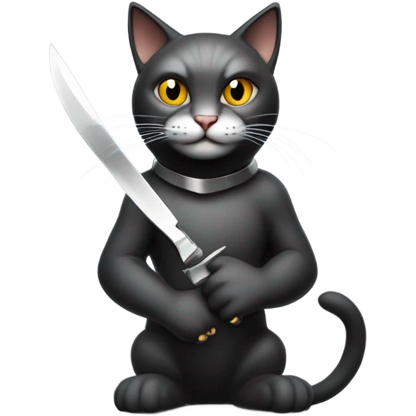 Cat with a knife emoji