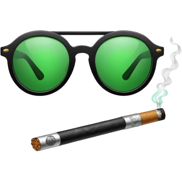 Sunglasses with a blunt emoji