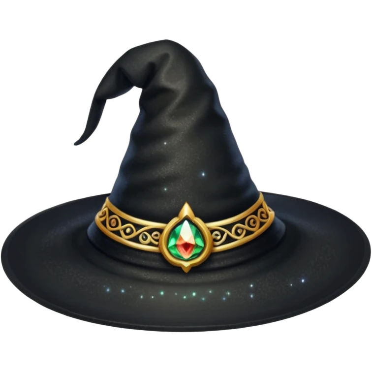 Glitter Black Hat of Witch Copas Symbol of Card emoji