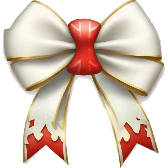 Elegant Christmas bow with Ornament and snowflakes emoji