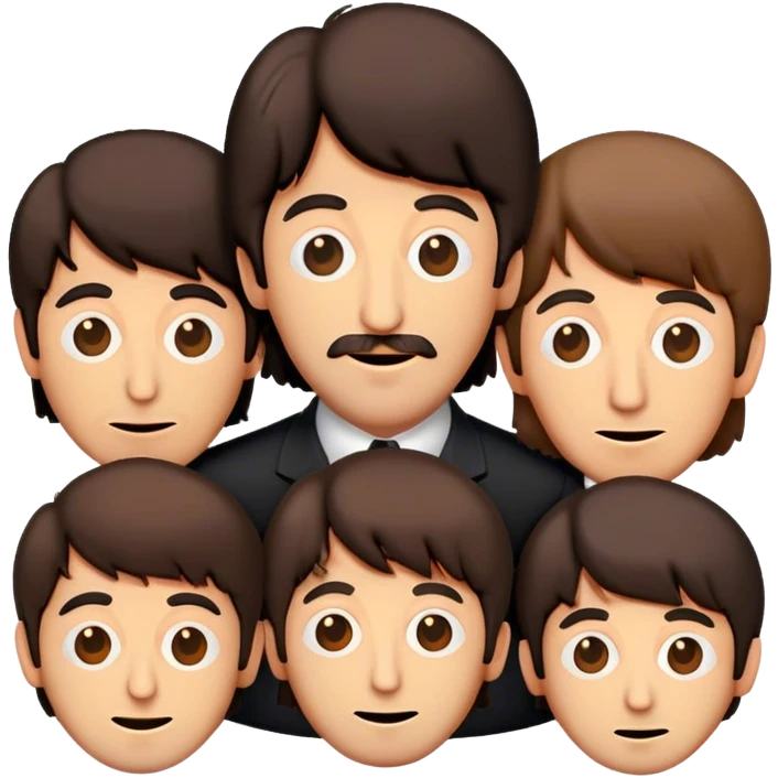 Cinematic Realistic The Beatles Pop Culture Emoji, showcasing an iconic, vibrant portrayal of the legendary band rendered with rich textures and nostalgic lighting that exude musical legacy. emoji