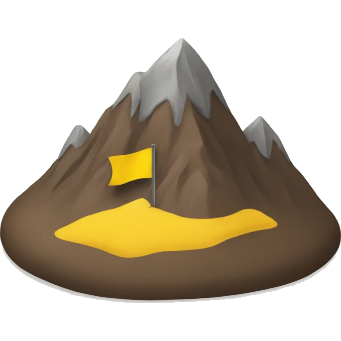 brown mountain with yellow flag on top emoji