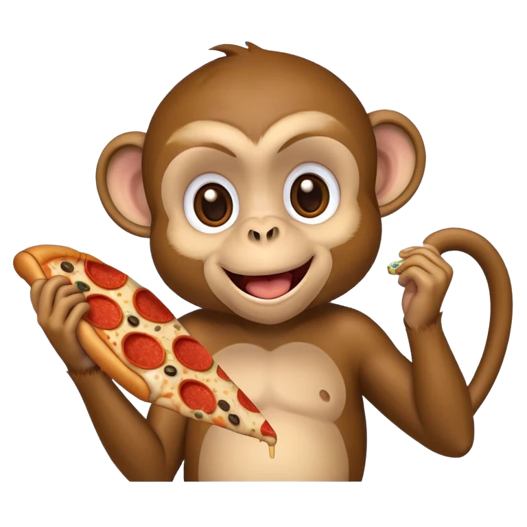 Monkey eating pizza emoji