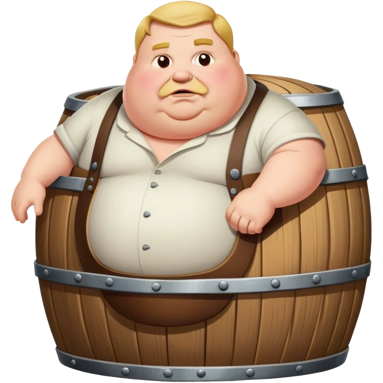 Fat white man barrel emoji