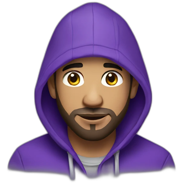 drake wearing headlamp and purple hoodie  emoji