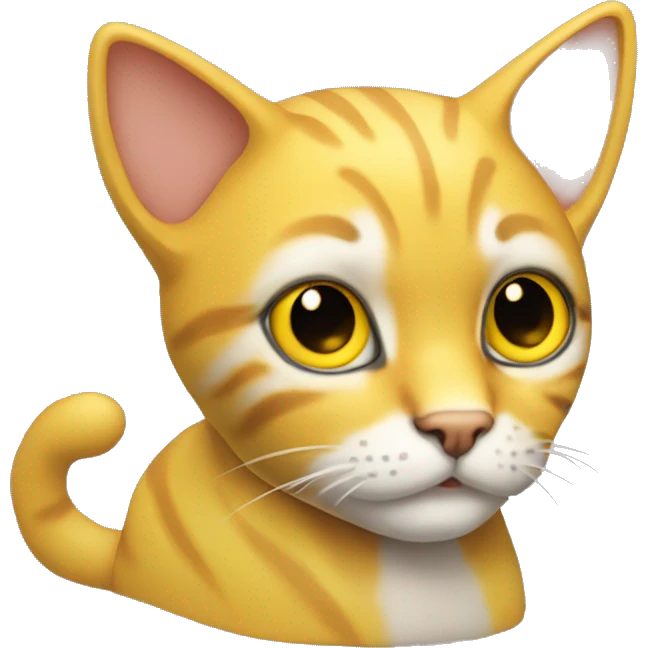 La cara de un gatito amarillo llorando trite emoji