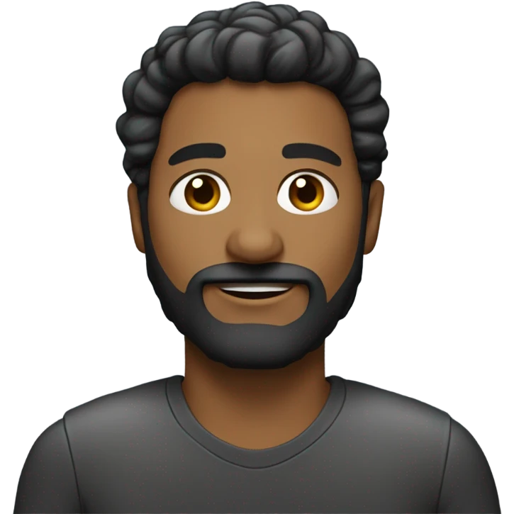 contorno rosto homem óculos massa pretos com barba preta cabelo preto emoji