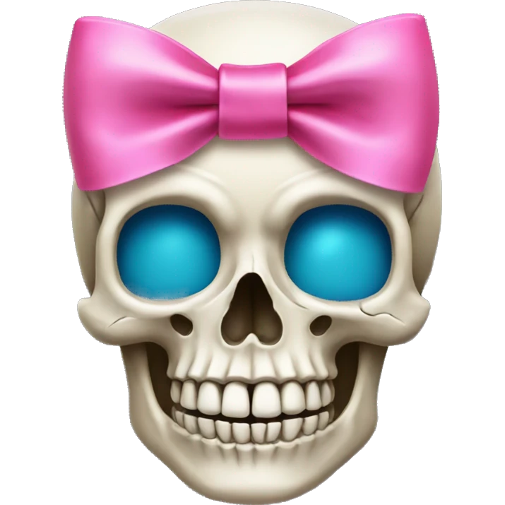 Skull with a pink bow emoji
