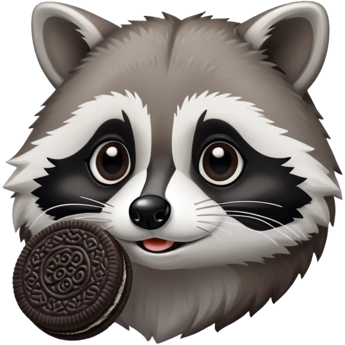 Raccoon eating oreo cookies  emoji