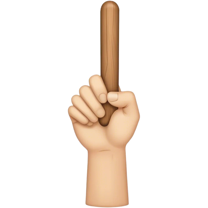 Hand holding Woodstick pointing emoji
