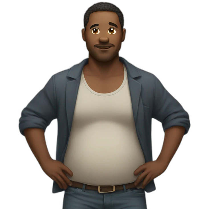 man holds his belly emoji