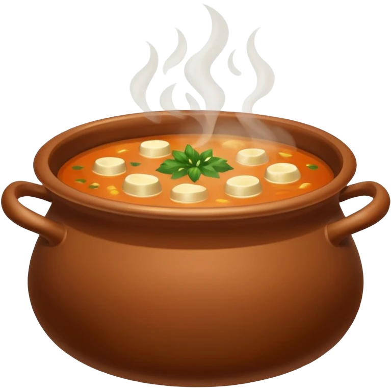 brown pot with soup emoji