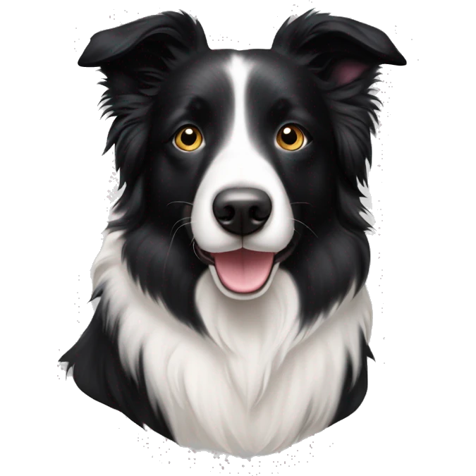cachorro border collie com orelhas em pé emoji