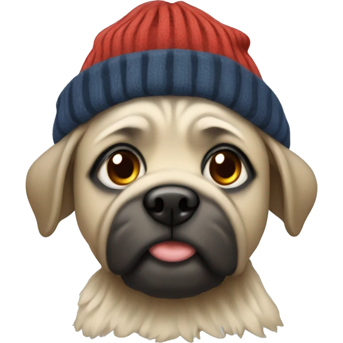 Realistic Mops wearing a beanie emoji