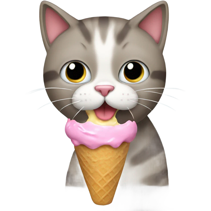 Cat eating ice cream emoji