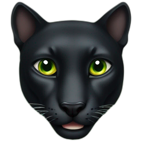 Animal pantera negra con ojos verdes emoji