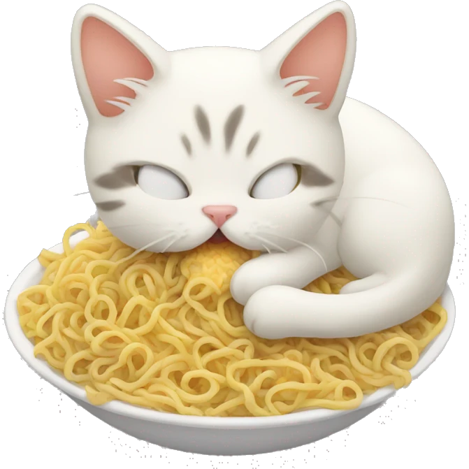 Cat eat ramens emoji