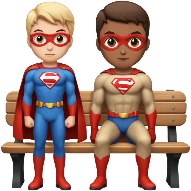superhero standing next to a bench emoji