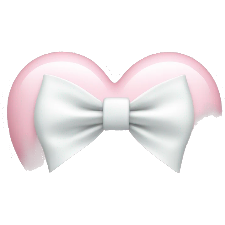 Pastel pink heart with white bow emoji