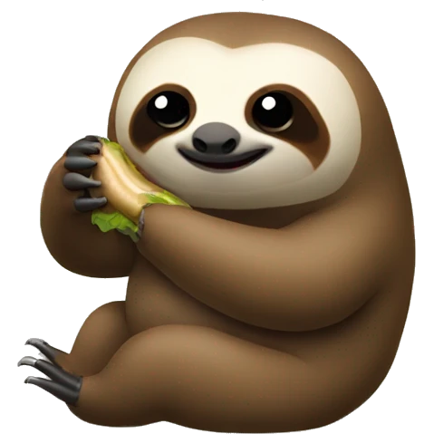 sloth eating a slug  emoji