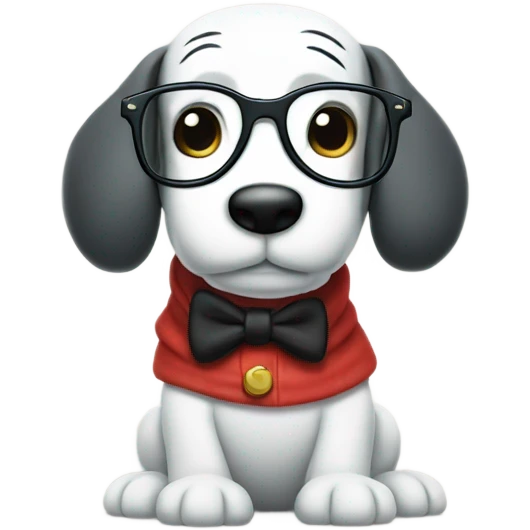 snoopy with glasses emoji
