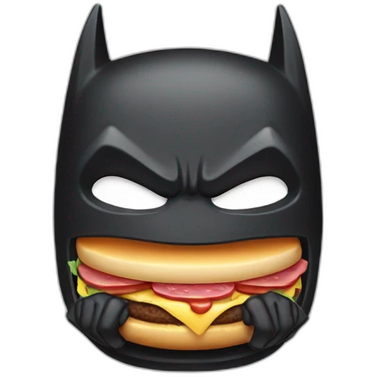 batman eating a ham burger emoji