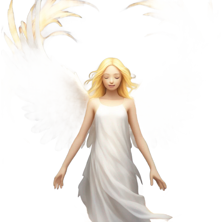 white angel, surrounded by fire
 emoji